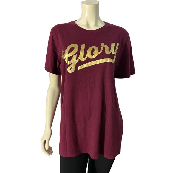 Maroon women’s t-shirt glory graphic in gold color size large - Picture 3 of 14